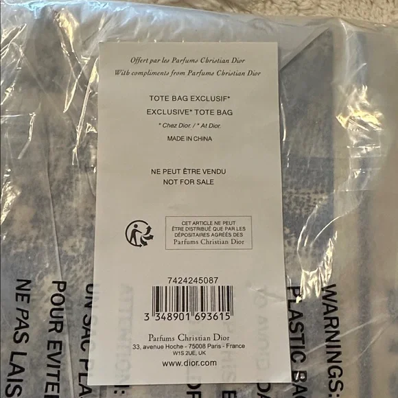 Dior Blue and Cream GWP Tote new in package - Picture 4 of 4